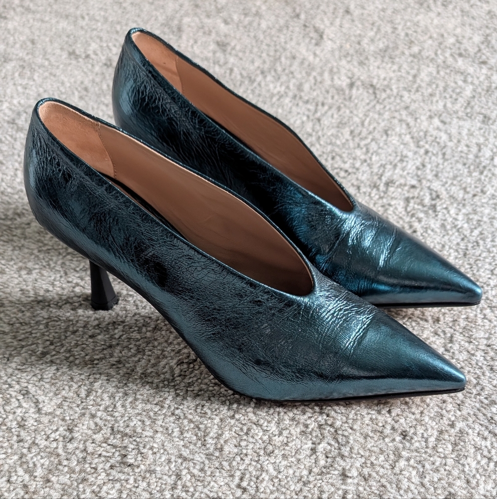 Cheville Metallic Teal Giuditta Rivera Heels